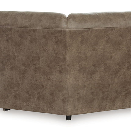 Ravenel - 3-Piece Power Reclining Sectional With Raf Power Reclining Loveseat With Console - Faux Leather - Fossil