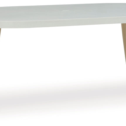 Seton Creek - Oval Dining Table With Umb Opt - White