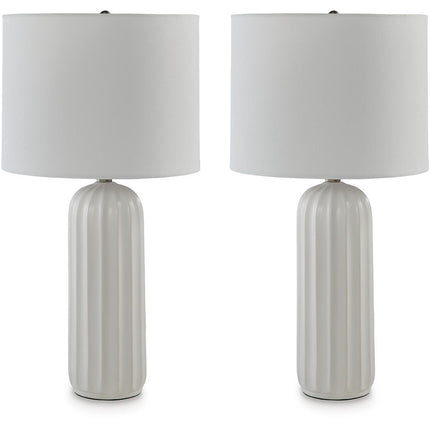 Clarkland - Ceramic Table Lamp (Set of 2) - White