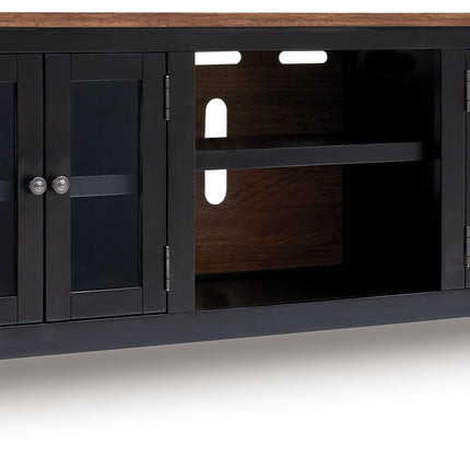 Wildenauer - XL TV Stand With Fireplace Option - Brown / Black