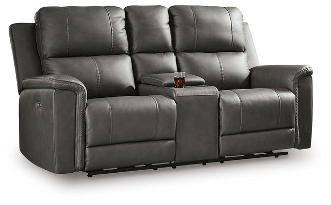 Bleckley - Power Reclining Loveseat With Console / Adjustable Headrest