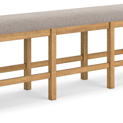 Havonplane - XL Counter Height Upholstered Dining Bench - Brown