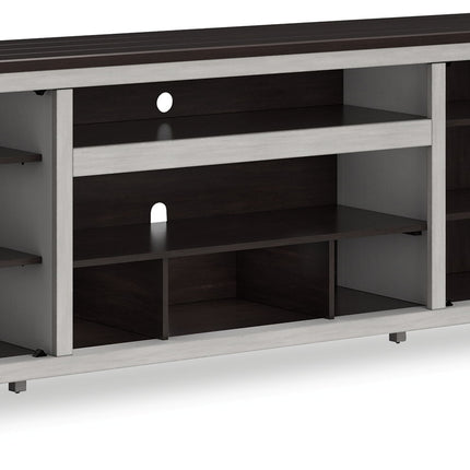 Darborn - XL TV Stand W/Fireplace Option - Gray / Brown