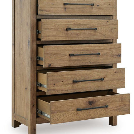 Ridgester - Five Drawer Chest - Light Brown
