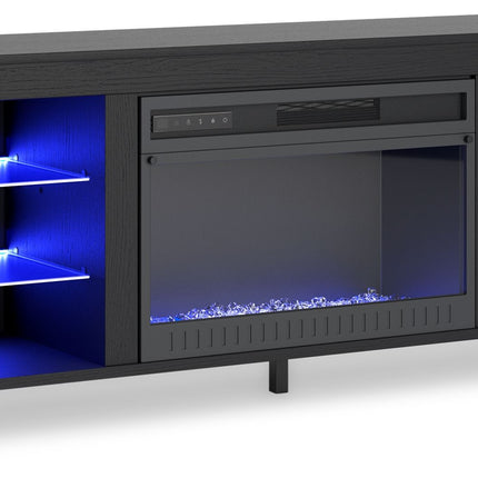 Cayberry - TV Stand With Fireplace - Black