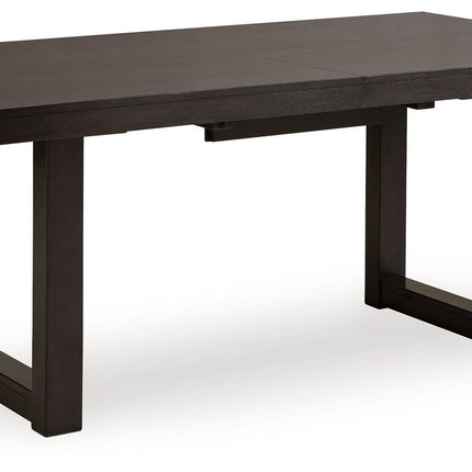Neymorton - Rectangular Dining Room Butterfly Extension Table - Dark Grayish Brown