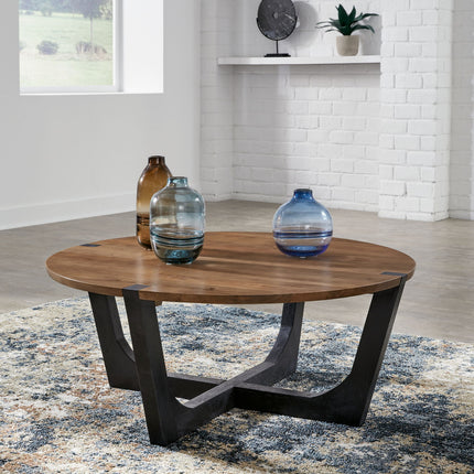 Hanneforth - Round Cocktail Table - Brown