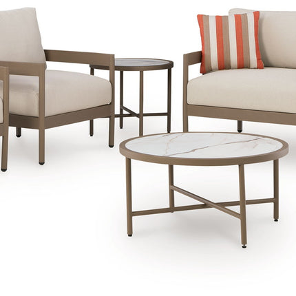 Bluff Trail - Loveseat, Lounge Chairs, Tables Set (Set of 5) - Beige