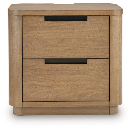 Pamaria - Two Drawer Night Stand - Light Brown