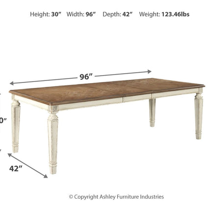 Realyn - Rectangular Dining Room Extension Table - Chipped White