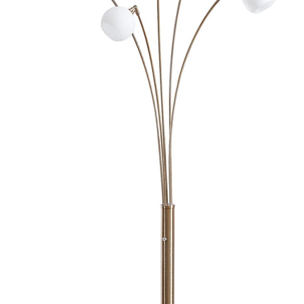 Taliya - Metal Arc Lamp  - Champagne / White