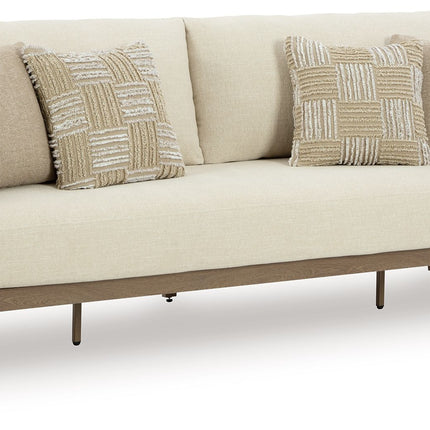 Serene Bay - Sofa With Cushion - Dark Brown / White