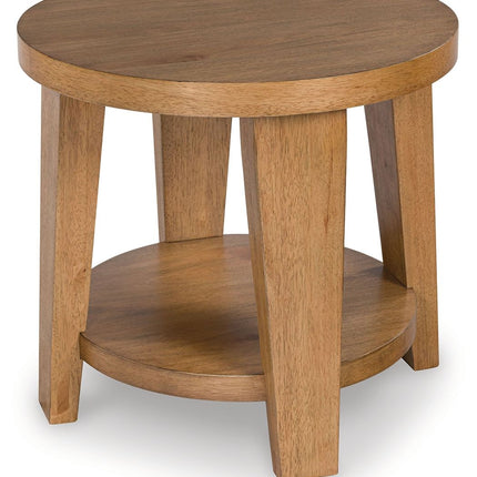 Kristiland - Round End Table - Light Brown
