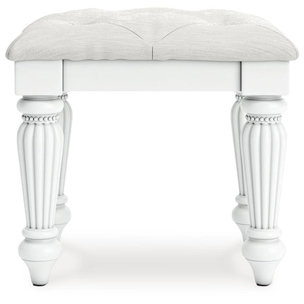 Kozlani - 3 Pc. - Vanity, Mirror And Stool - White