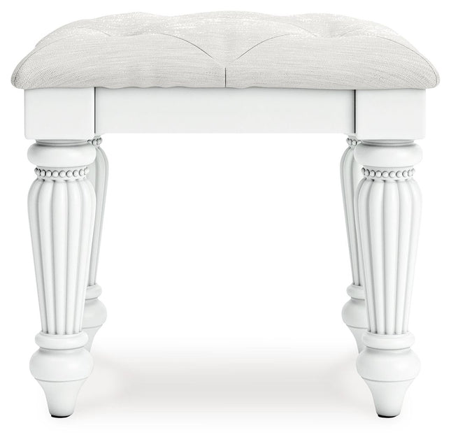 Kozlani - 3 Pc. - Vanity, Mirror And Stool - White
