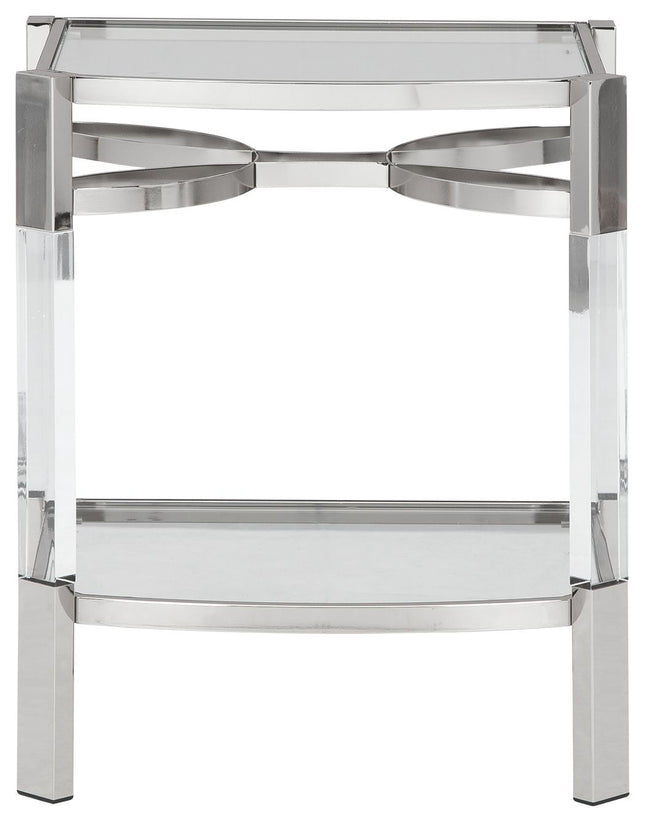 Chaseton - Accent Table - Clear / Silver Finish