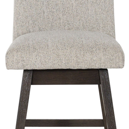 Burkhaus - Upholstered Swivel Barstool (Set of 2) - Beige / Dark Brown