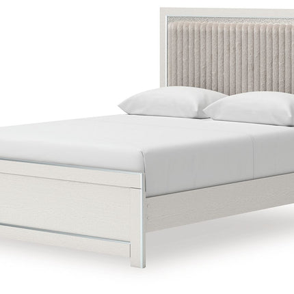 Zuraleus - Upholstered Panel Platform Bed With Roll Slats