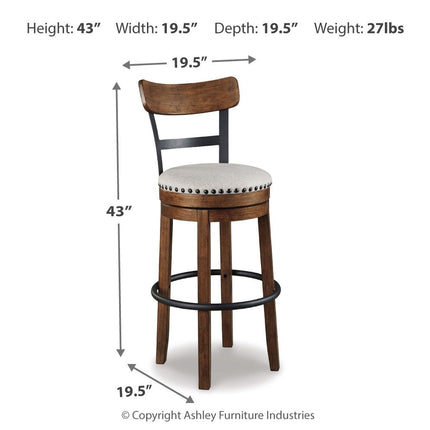 Valebeck - Tall Upholstered Swivel Barstool