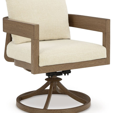 Serene Bay - Swivel Chair With Cushion (Set of 2) - Dark Brown / White