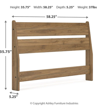Deanlow - Full Panel Headboard - Honey