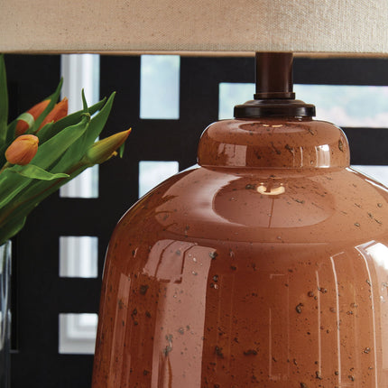 Aaleahya - Glass Table Lamp - Rust
