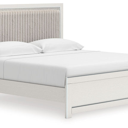 Zuraleus - Upholstered Panel Platform Bed With Roll Slats