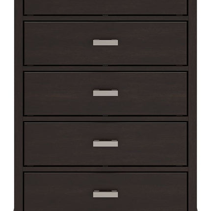 Covetown - Five Drawer Chest - Dark Brown