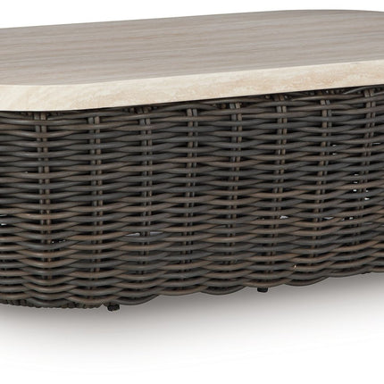 Kimora - Rectangular Cocktail Table - Beige / Dark Brown