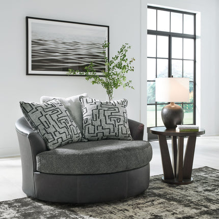Brixley Pier - Oversized Swivel Accent Chair - Graphite