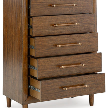 Lyncott - Five Drawer Chest - Brown