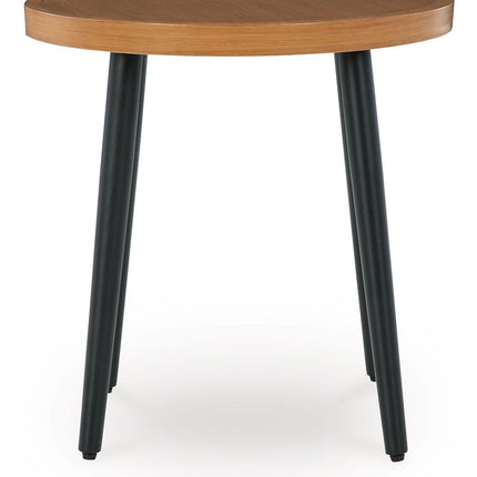 Horizon Hall - Round End Table - Two-tone Brown