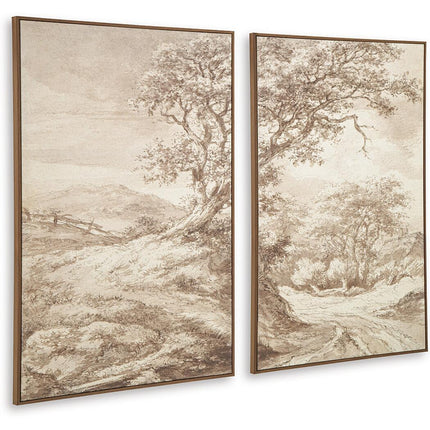 Stormish - Wall Art Set (Set of 2) - Beige / Brown