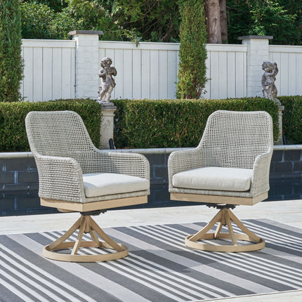 Seton Creek - Swivel Chair With Cushion (Set of 2) - Gray