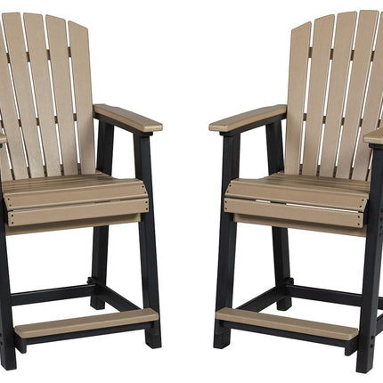 Fairen Trail - Barstool (Set of 2) - Black / Driftwood