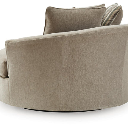 Linenhause - Oversized Swivel Accent Chair - Dune