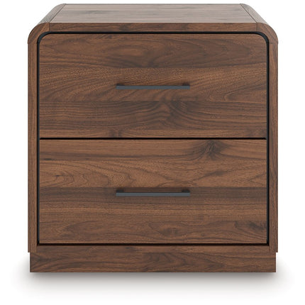 Fortlorn - Two Drawer Night Stand - Walnut Brown