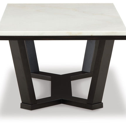 Fostead - Rectangular Cocktail Table - White / Espresso