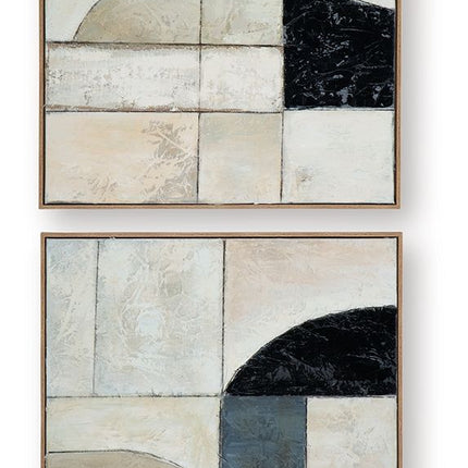 Bexlen - Wall Art Set (Set of 2) - Tan / Taupe / Black