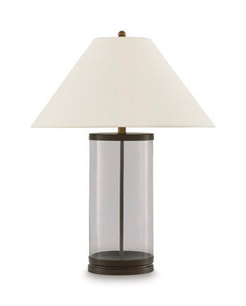 Junrow - Glass Table Lamp - Clear / Brown