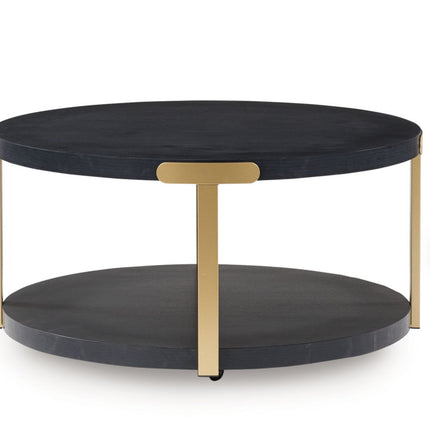 Shylore - Occasional Table Set (Set of 3) - Black / Brass Finish