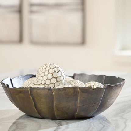 Aidman - Bowl - Black / Antique Gold Finish