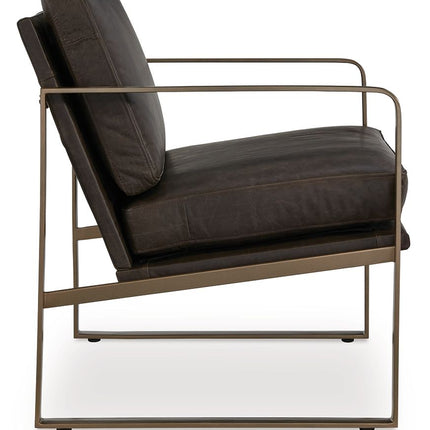 Bradett - Accent Chair - Dark Brown / Gold Finish