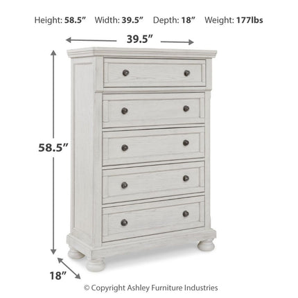 Robbinsdale - Five Drawer Chest - Antique White