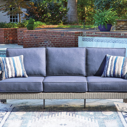 Half Moon Beach - Sofa With Cushion - Blue / Gray