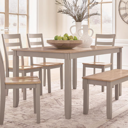 Harperfeld - Dining Room Table Set (Set of 6) - Natural / Gray