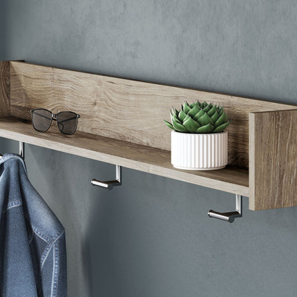 Oliah - Wall Mounted Coat Rack w/Shelf - Natural