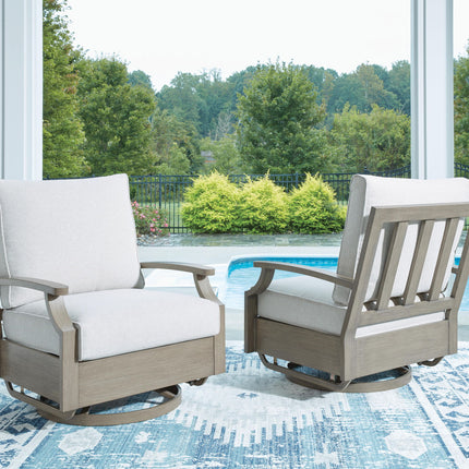 Rainier Ranch - Swivel Glider Chair With Cushion - Brown / Beige