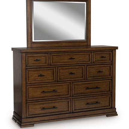 Taffenbrook - Dresser And Mirror - Medium Brown