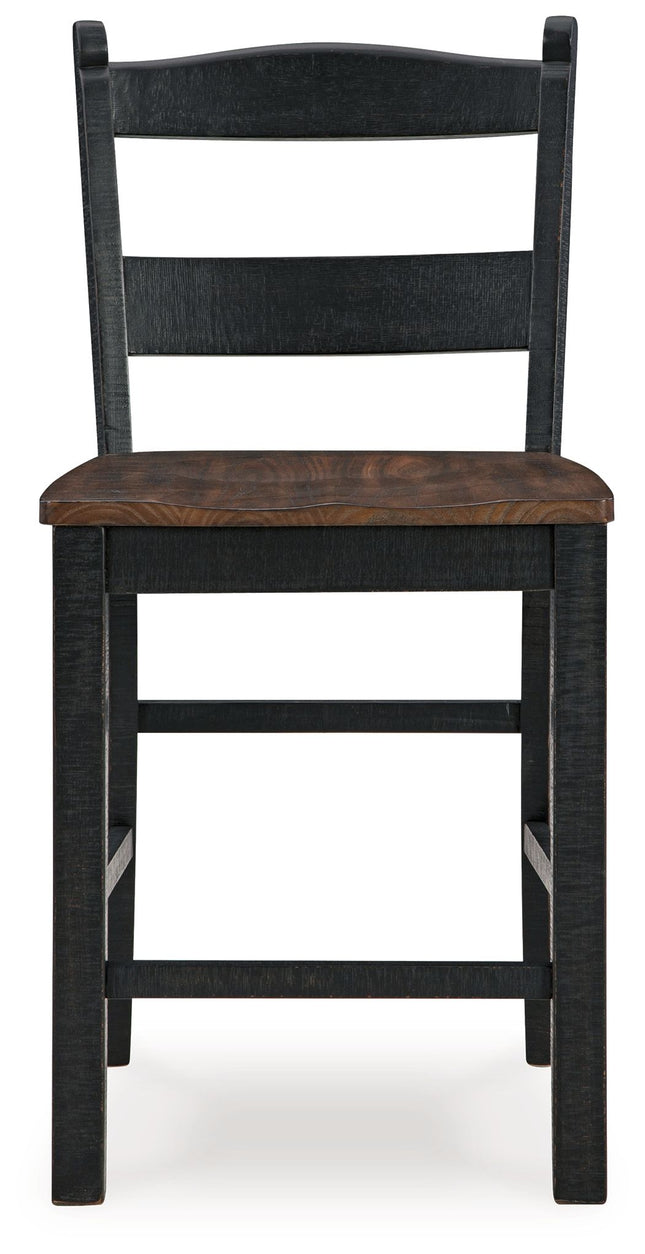 Valebeck - Barstool (Set of 2) - Black / Brown